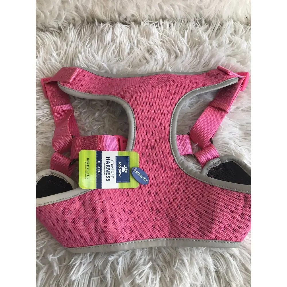 TOP PAW Hot Pink Reflective Comfort Dog Harness (EXTRA LARGE) (NEW)